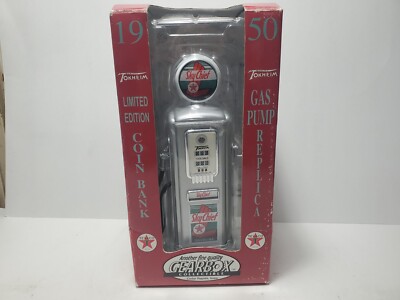 レア！　70’s USA オイル缶　バンク　アドバタイジング　オブジェ Gearbox 1950 Texaco Sky Chief 8