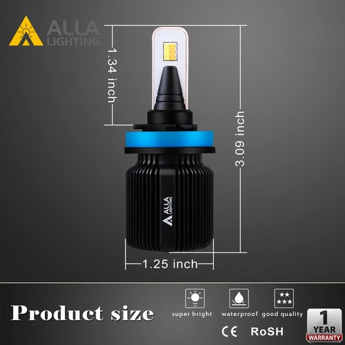 Alla Lighting LED Semi-Color H11 Headlight Light Lamp White YELLOW Dual Color - Picture 8 of 9