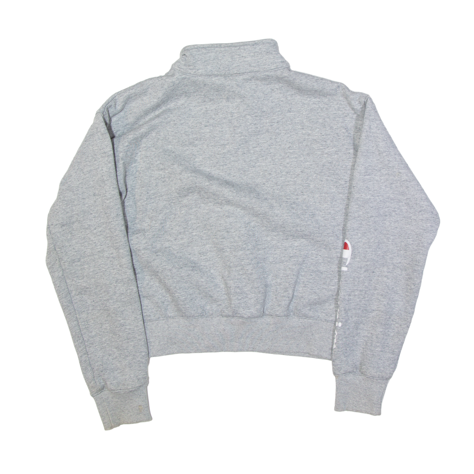 CHAMPION Cropped Sweatshirt Grey 1/4 Zip Womens M | eBay