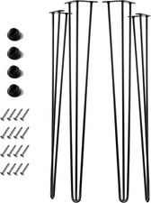 40 Inch Hairpin Legs for Furniture Set of 4, Heavy Duty 3 Rod Metal Table Legs w