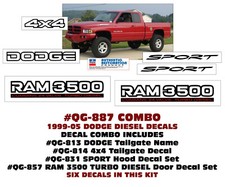 Qg-887 1999 2000 2001 2002 2003 2004 2005 Dodge - Ram 3500 Turbo Diesel Decals