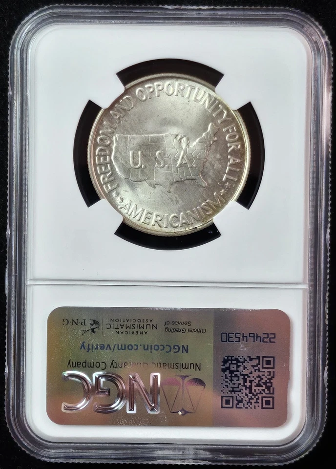 1954-P Washington- Carver Silver Half Dollar- NGC Graded MS 65 Lustrous Specimen - Image 2 of 4