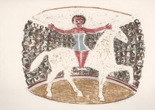 Massimo Campigli - Cavallerizza - Litografia a colori