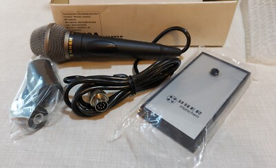   UHER M518A Dynamic Remote Control Microphone NIB w holder and desk stand.