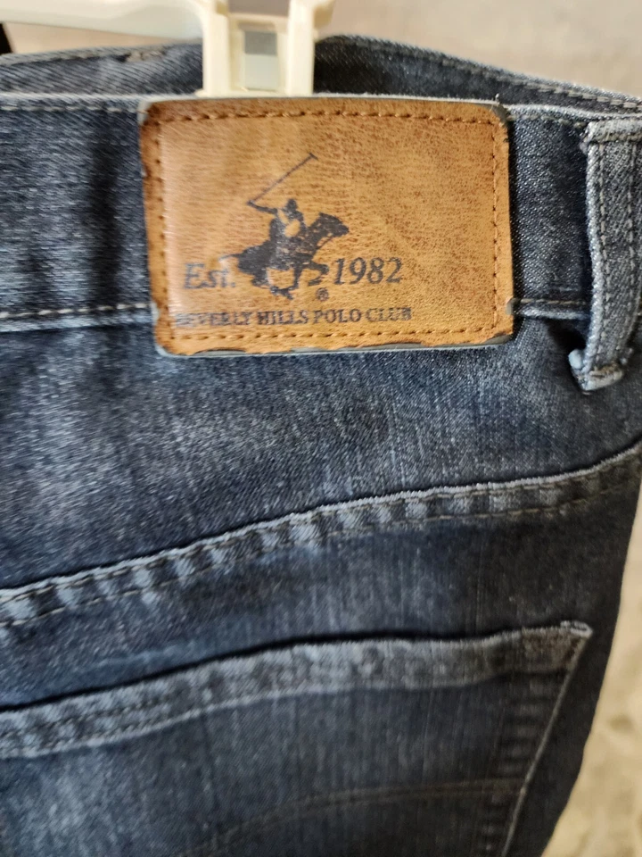 Pantalones de mezclilla Beverly Hills Polo Club para hombre azules 40x32 modernos preppy informales años 90 Foto 3 de 4