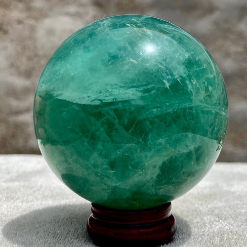 1.3LB natural Green fluorite ball quartz crystal Sphere Reiki energy healing - 第 5/14 張圖片