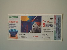 BIGLIETTO DELLA LOTTERIA NAZIONALE ITALIA '97 - ESTRAZIONE 6 GENNAIO  1998
