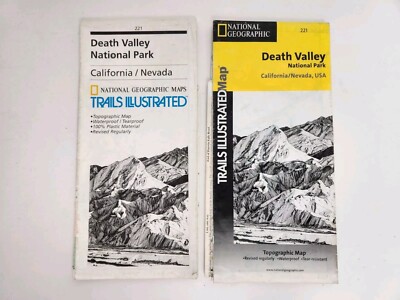 2 Death Valley National Park Foldout Trail Map National Geographic Vtg 1996 2000