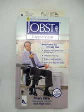 Jobst Compression Socks 8-15 Black Men's Dress Size Medium Knee Length NIB