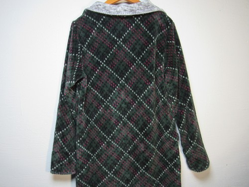 Stan Herman Women's Dark Green Plaid Mid Length Soft Robe Lounge Jacket Size M. - Picture 7 of 8