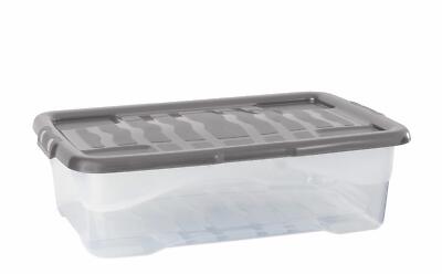 6x30L Strata gebogene stapelbare Kunststoff-Aufbewahrungsbox mit Clip-Deckel