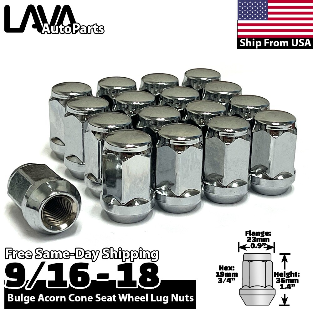 Lava Autoparts 20x Black Spike Lug Nuts – 9/16-18 Thread For Dodge Ram Durango Dakota