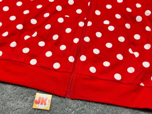 NEW Disney Hoodie Womens 1X XL Minnie Mouse Red Polka Dot Cosplay Parks Ears - Picture 8 of 10