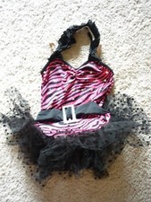 DANCEWEAR COSTUME-SZ LG CHILD--RUFFLES -BELT-SEQUIN-LEOTARD