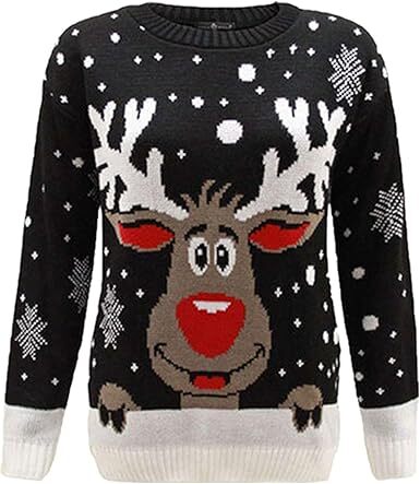 Ladies Womens Xmas Christmas Novelty Jumper Sweater Rudolph Top Plus SIZE Unisex - Picture 14 of 35