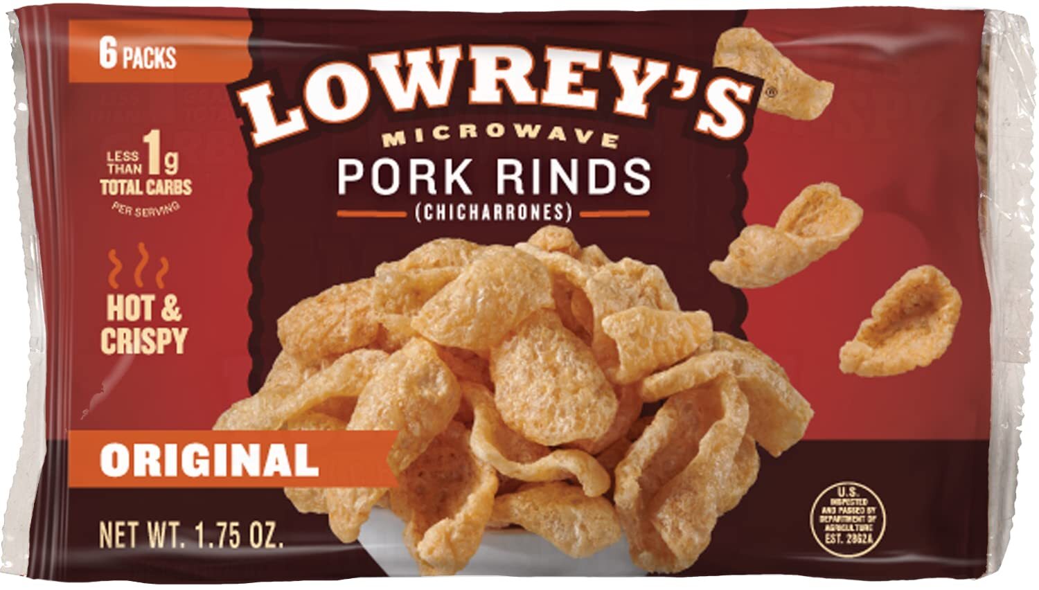 Lowrey's Bacon Curls Microwave Pork Rinds Original 18 PK