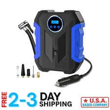 Digital Tire Inflator with LED Light - Auto Shut-Off & 150 PSI Portable Pump
