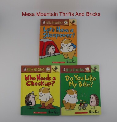 Norm Feuti Hello, Hedghog Books Lot X3 Checkup Sleepover Do You Like My Bike