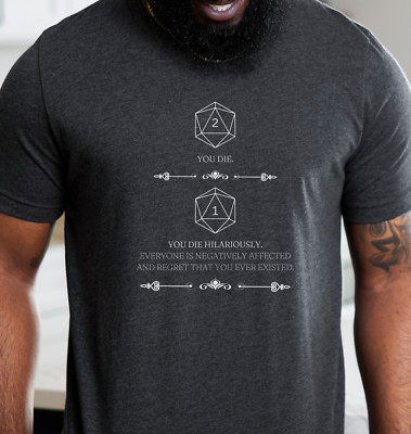 Roll 1 D1 Funny Dungeons and Dragons Shirt D&D DnD Gaming Night T-Shirt bad roll