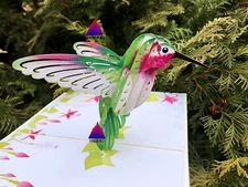 3D Pop Up Greeting Card Hummingbird Bird Birthday Mother Mom Anniversary Love