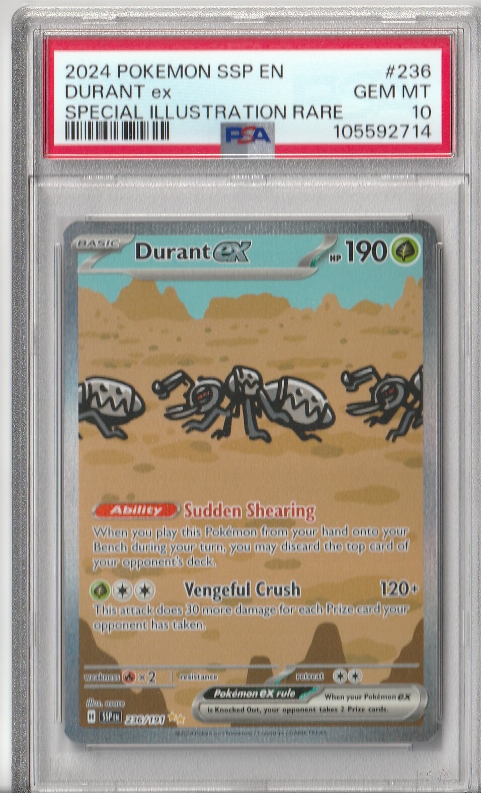 PSA 10 Durant ex 236/191 Sv08: Surging Sparks Holo