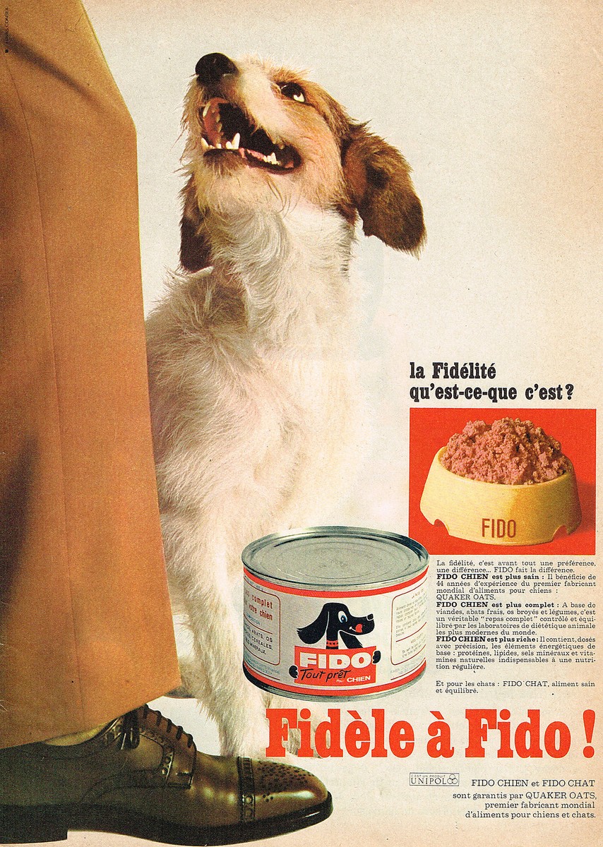 PUBLICITE ADVERTISING 055 1966 FIDO aliment pour chien