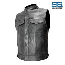 Moto Gilet in pelle uomo Stechmoto ST 1152 Air HM Custom Vintage e Café Race