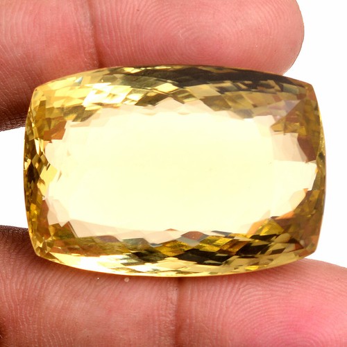 VVS 114 Cts Natural Green Gold Citrine Finest Quality Cushion Cut Huge Gemstone