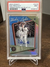 2022 Panini Legacy Platinum Auto Dak Prescott 1/1 Under The Lights Cowboys PSA 9