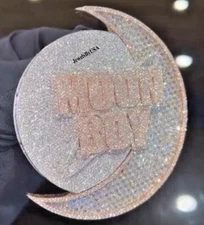 CHRISTMAS GIFT 4 Mens Simulated Diamond CAGE BACK "MOON BOY" Pendant FREE CROSS