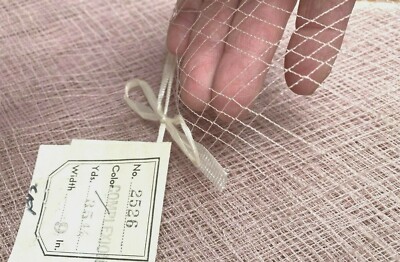 vintage 1950s veil 9'' wide netting complexion blush 1yd made in France