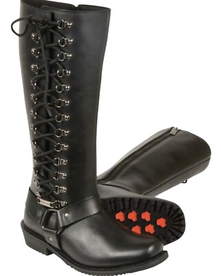 Women's 14' Classic Harness Square Toe Leather  Boot Full Lacing - MBL9365 SZ 10