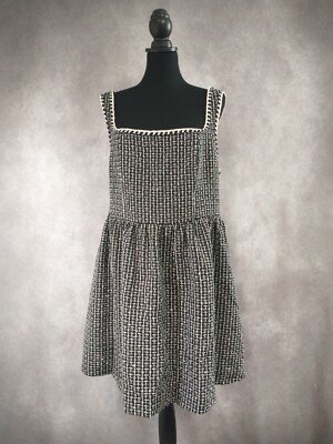 Cider Tweed Square Neckline Black & White Mini Dress Size 1XL New With Tags  Gold | eBay