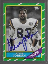 1986 Topps Steve Jordan #298 Minnesota Vikings Rookie Signed Autographed Card
