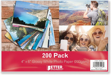 Better Office Products Glossy Photo Paper, 4 X 6 Inch, 200 Sheets, 200 Gsm, 4 X