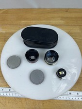 Vintage Petri Aux Lens Set Wide Angle Telephoto Finder 4.5cm w/ Case