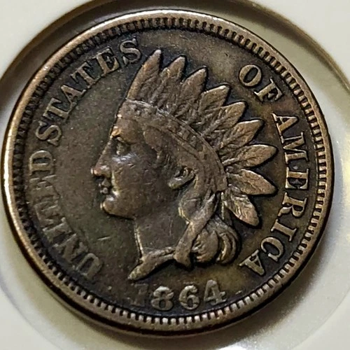 1864 CN Indian Head Cent - XF **Semi-Key: 13,740,000 Minted**