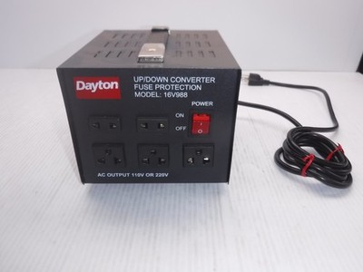 Dayton 16V988 UP/Down Converter Fuse Protection AC Output 110V Or 220V