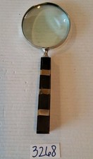 Steel Framed Magnifying Glass W/ 6" Handle Of Overlayed Shell  Dark Brown