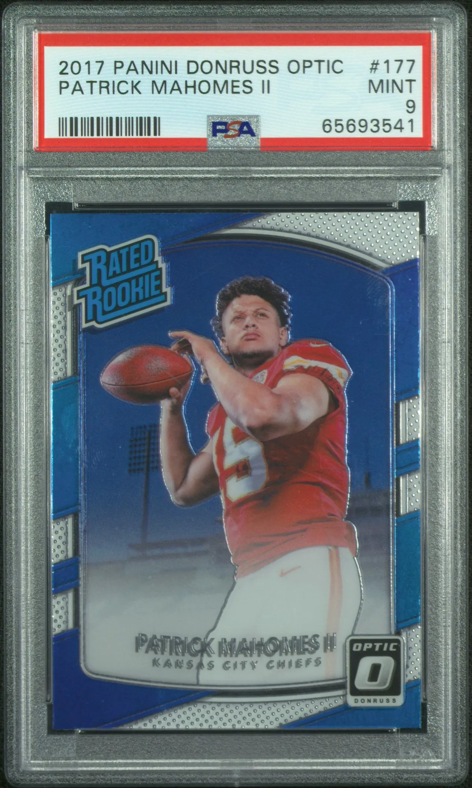 2017 Panini Donruss Optic Patrick Mahomes II #177 PSA 9