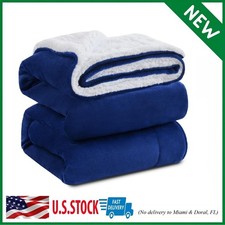 Sherpa Fleece Blanket King Size Winter Heavy Thick Bed Extra Warm Super