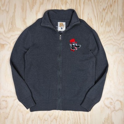 Iron Fist Proper Clothing Wolf Top Hat Full Zip Sweater Gray Mens Large