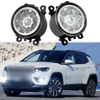 FOR Jeep Compass 2017 2018 2019 2020 Pair Clear Lens Bumper Fog Lights w/ Bulbs
