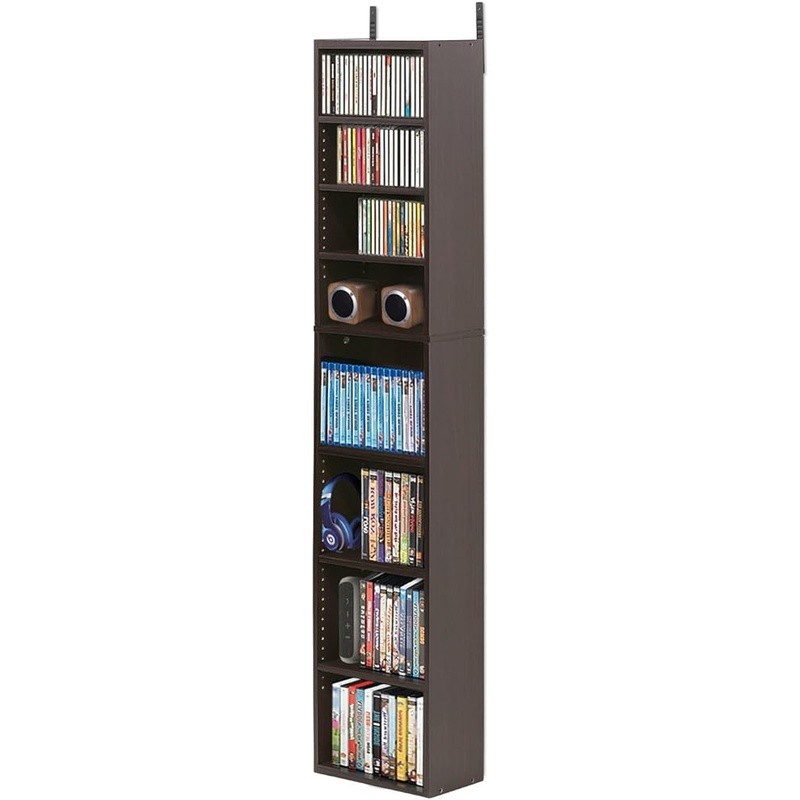 Adjustable 9-Shelf Media Storage Rack DVD CD Blu-ray Game Organizer Tower New