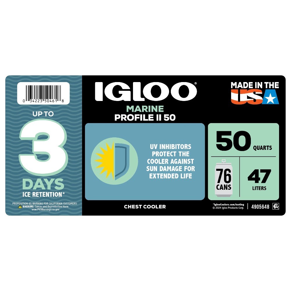 Igloo 50 QT Profile II Ice Chest Cooler, White
