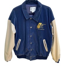 Boeing Vintage 90s We Won Malcolm Baldridge Aviation Corduroy Varsity Jacket M