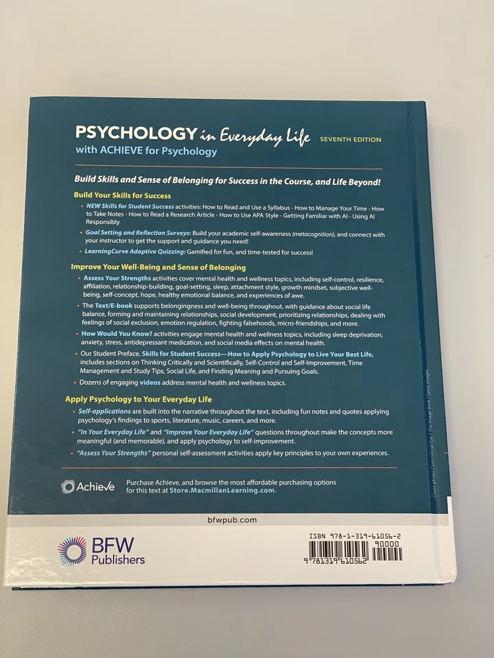 Psychology in Everyday Life 7th Edition by Myers DeWall Gruber Hardcover - Image 4 of 4