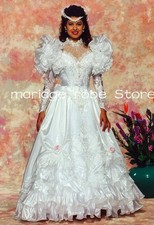 History Fashion Wedding Dress Dear Lord Puffy Long Sleeve Ruched Applique Corset