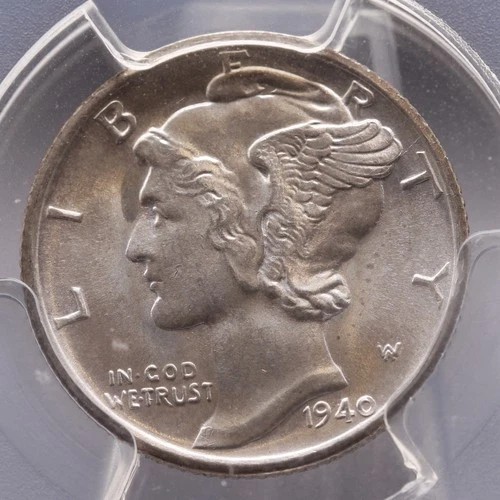 1940-S Mercury Dime PCGS MS66 FB CAC Graded Silver Coin US Rare