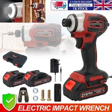 21V Cordless Electric Impact Driver Electric Screwdriver Drill with 2 Batteries